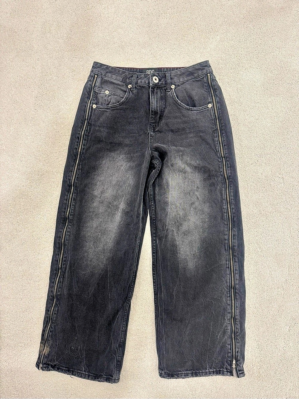 BDG Jaya Side Zip Baggy Jeans Black Waist 28 Inseam 32